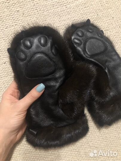 Варежки норковые / кошачьи лапки