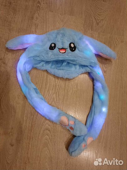 Шапка заяц со светящимися ушками