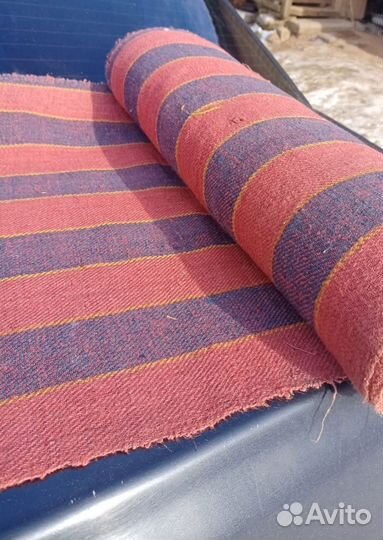 Ткань дорожка лён домотканный крашенный