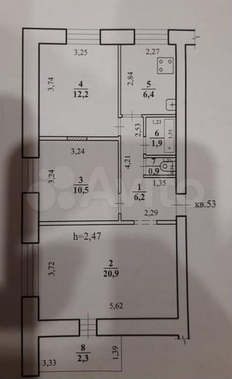 3-к. квартира, 61,3 м², 9/9 эт.