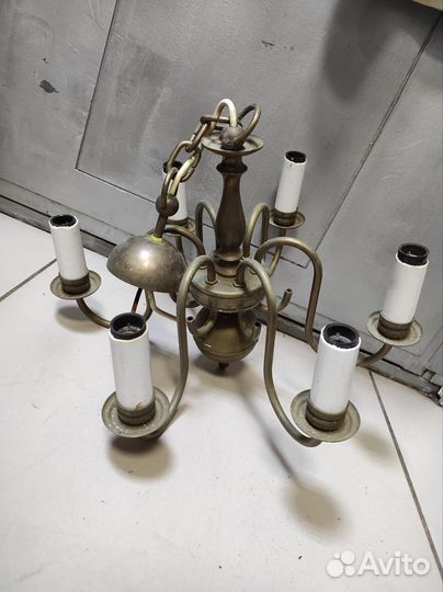 Винтажная латунная люстра бра. Не проверял СССР