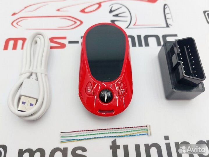 Смарт ключ Тесла стиль Mercedes new красный