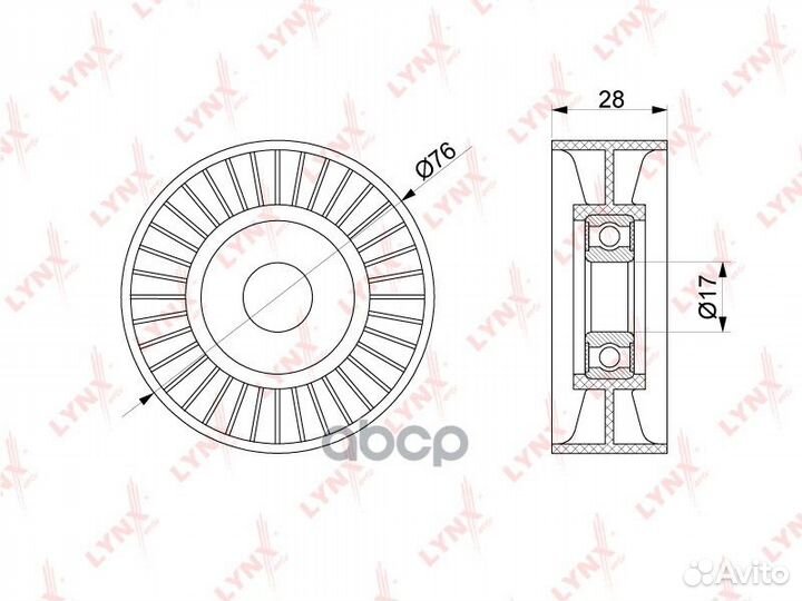 Ролик натяжной приводного ремня PB5313 lynxauto