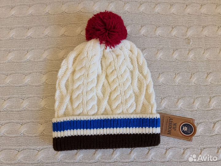 Новая шапка демисезон 7-10 лет 54 56 с помпоном
