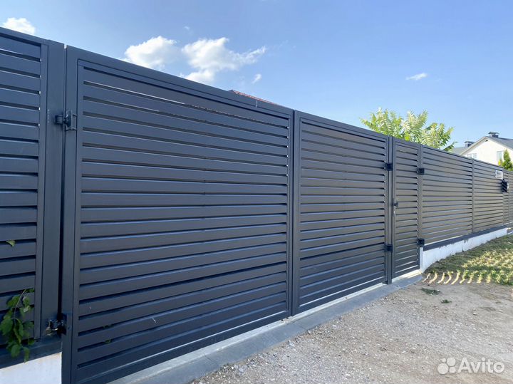 Забор жалюзи из ламелей под ключ