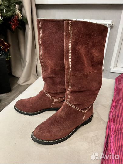 Сапоги женские зимние замшевые 39