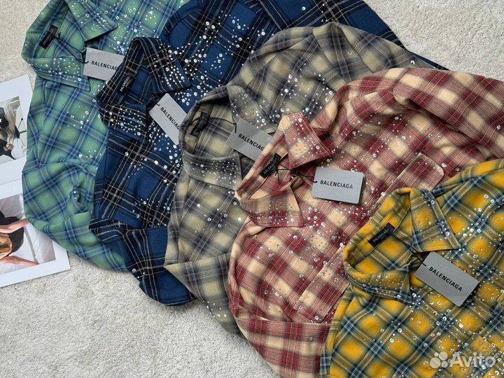 Рубашка Balenciaga в камнях