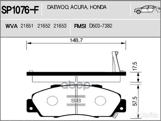 Колодки тормозные перед honda cr-v rd1 2 mtm civic