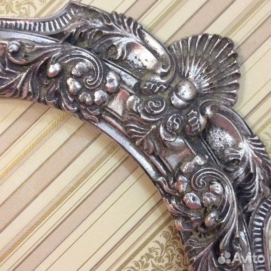 Багет овальный.Серебро с патиной.Винтаж,Италия