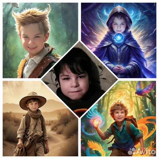 Реалистичные портреты с вашим лицом в подарок