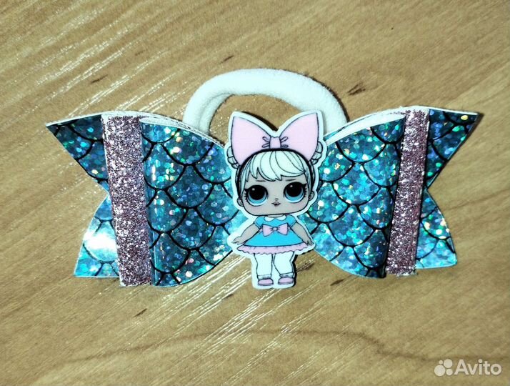 Заколка для волос на резинке бант лол