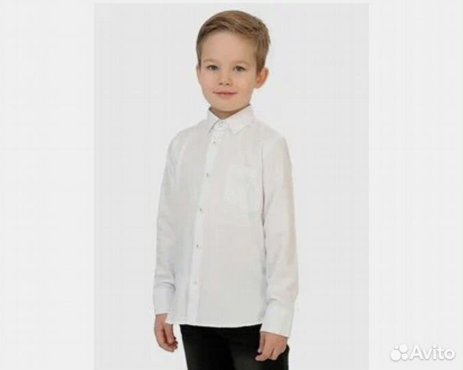 Рубашка белая на мальчика 128