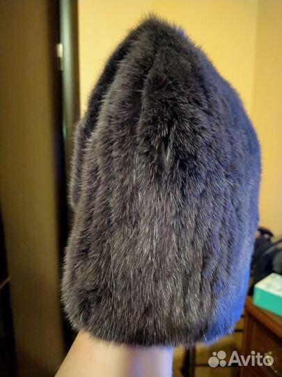 Шапка норковая вязанная,новая Ninel