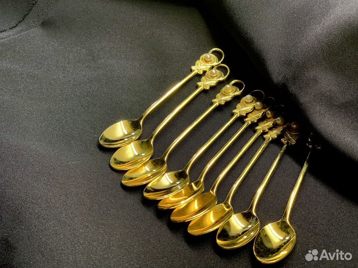 Чайные ложки япония, позолоченные
