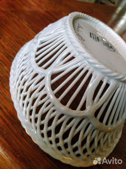 Винтаж ваза конфетница плетёный фарфор moga