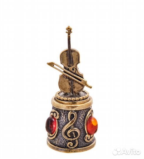 Наперсток Скрипка (латунь, янтарь) A2180266