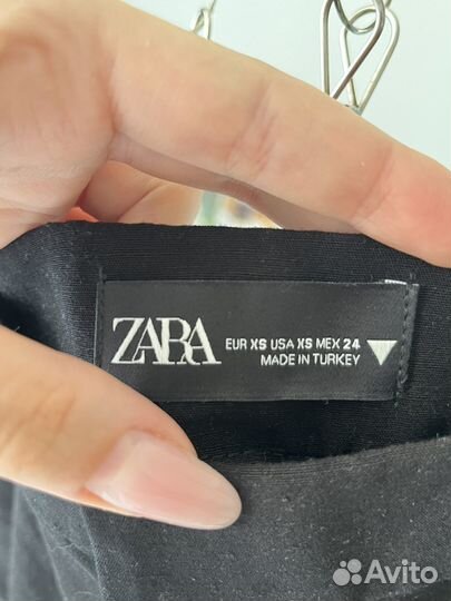 Юбка мини черная zara xs