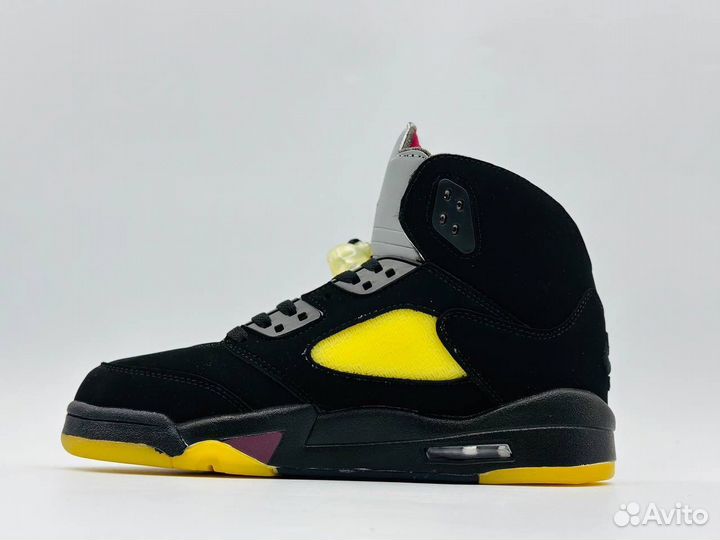 Кроссовки air Jordan 5 black/yellow