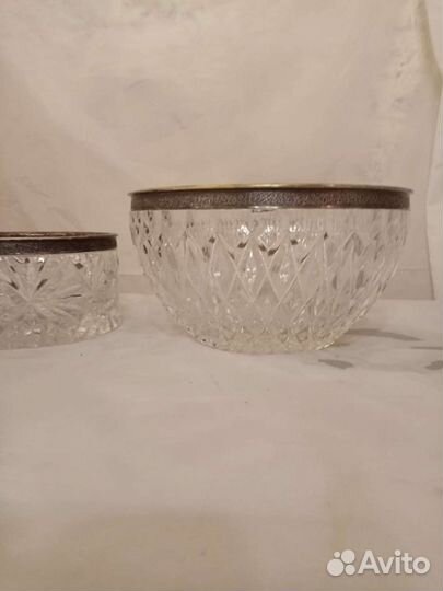 Конфетница вазы хрусталь мельхиор СССР
