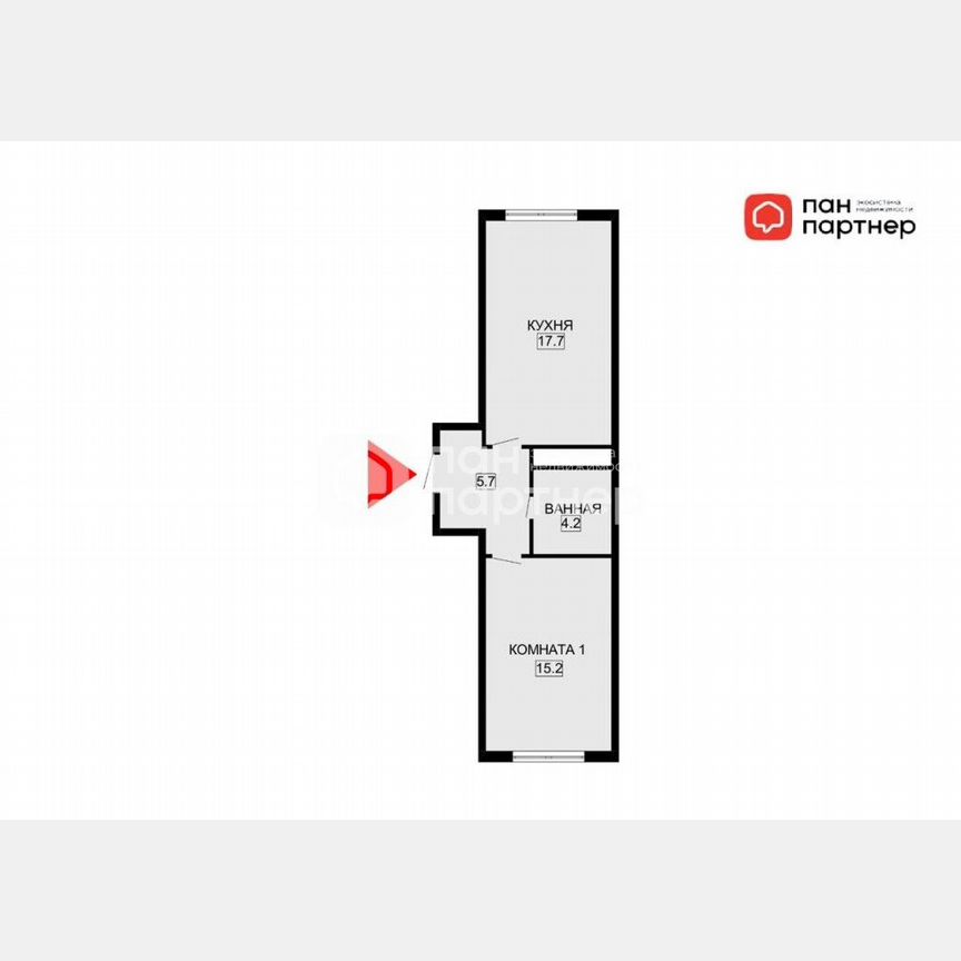 1-к. квартира, 42,8 м², 5/12 эт.