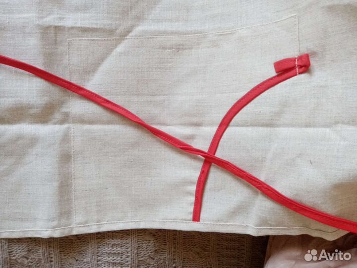 Фартук лен, с карельской вышивкой