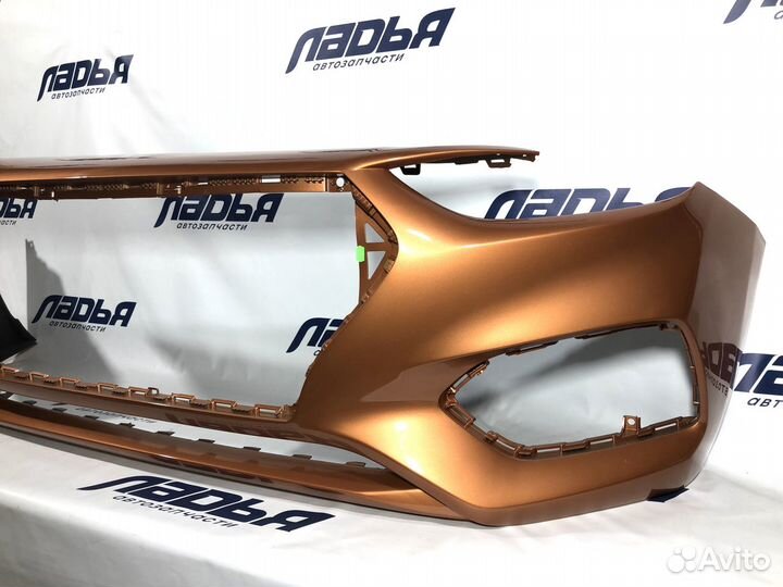 Бампер Hyundai Solaris(17) передний Оранжевый SN4