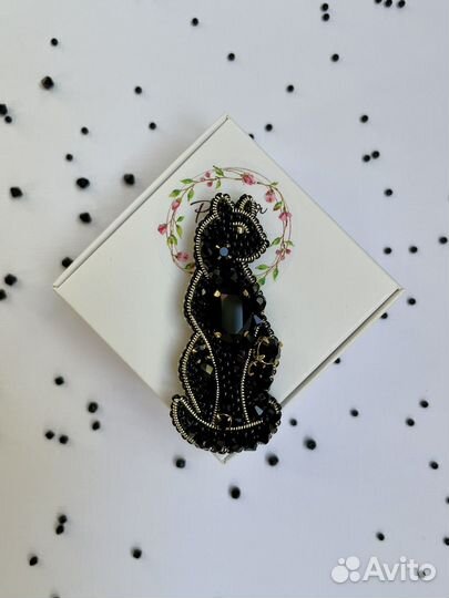 Брошь ручной работы Кошка