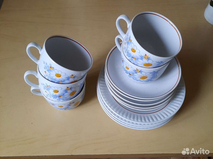 Чайный набор.ссср. Чашки с блюдцами СССР
