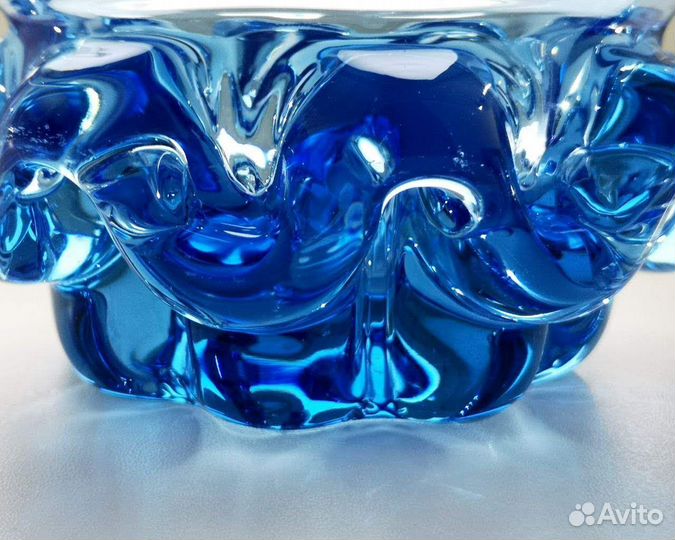 Конфетница цветное стекло СССР