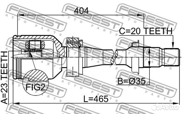 Шрус внутренний правый 23x35x20