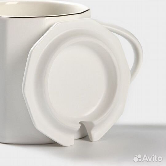 2 шт. Кружка керамическая с ложкой Simple, 350 мл