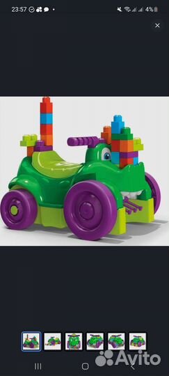 Толокар mega bloks fisher price крокодил