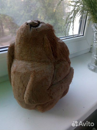 Шкатулка из большого кокосового ореха