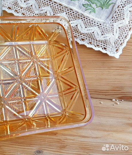 Салатник, цветной хрусталь