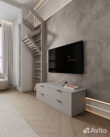 Напольная тв Тумба 120х40х40 Серая