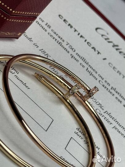 Браслет cartier juste un clou small золото-бриллиа