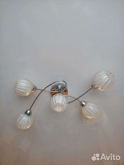 Люстра 5 плафонов хромированная