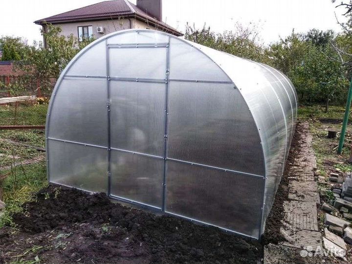 Теплица усиленная 8м поликарбонат грядки,рассрочка