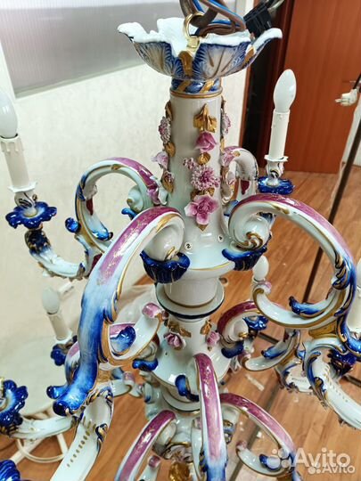 Люстра фарфоровая Каподимонте Мангани Италия