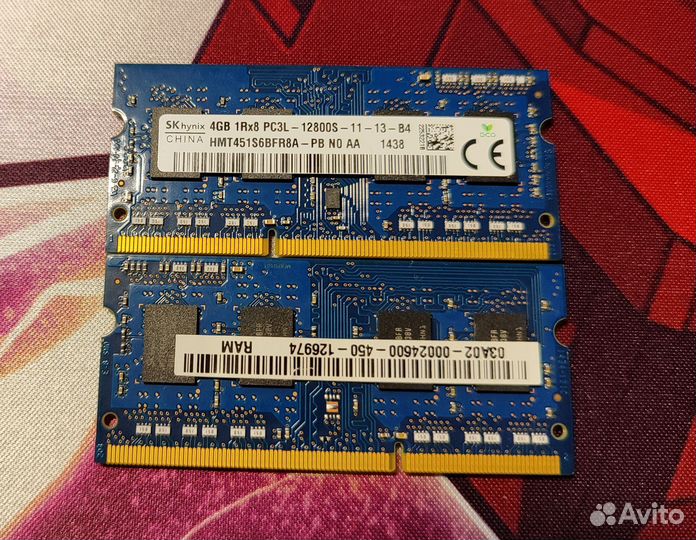 Оперативная память DDR3 для ноутбука 8gb (4+4)