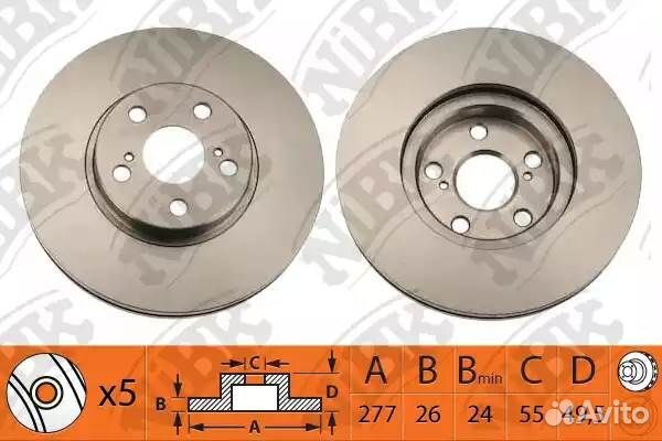 Диск тормозной toyota avensis 1.8 2003 - 2008 toyo