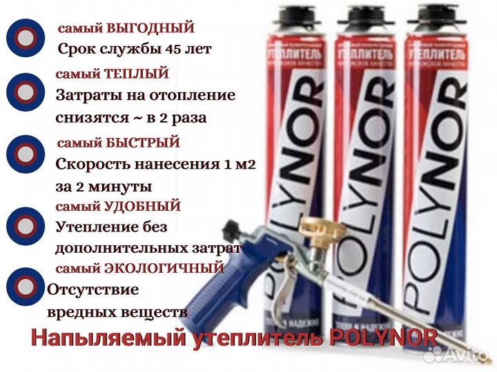 Утеплитель полиуретановый Poliynor напыляемый