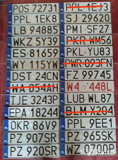 Автомобильные номера европы (рl )