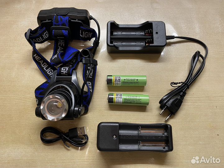 Фонарик налобный светодиод T6 новый