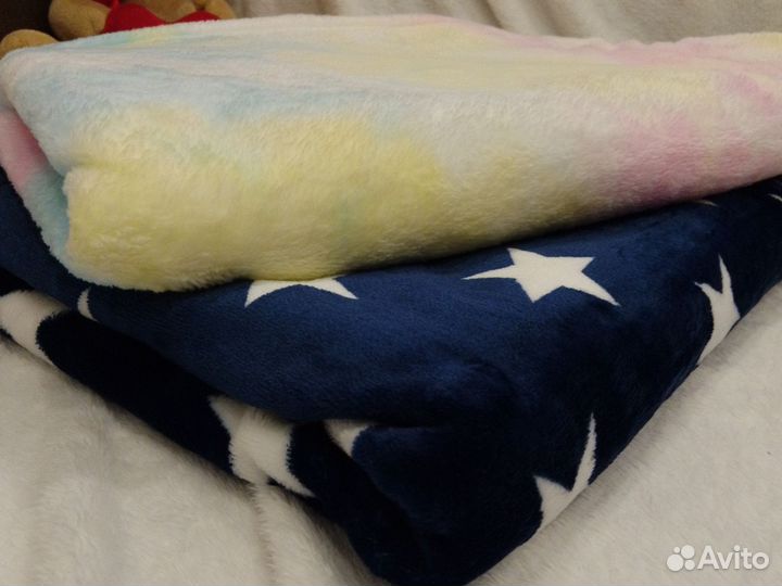 Утепленный плед двустороний с наполн.100см х 90