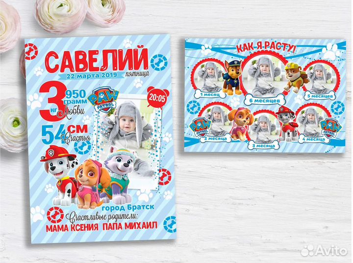 Детская метрика постер достижений