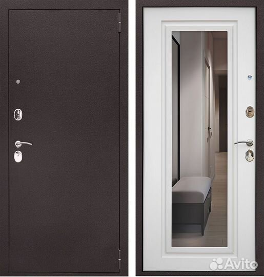 Дверь входная Комфорт с зеркалом