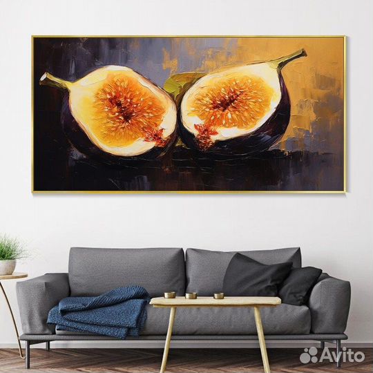 Картина маслом для кухни инжир Ручная работа