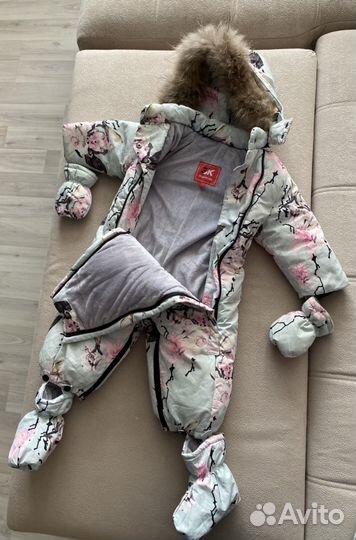 Зимний комбинезон для девочки 74