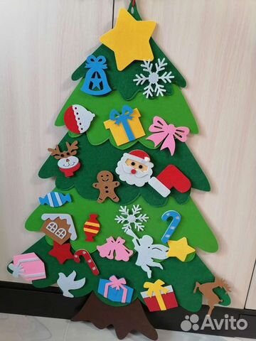 Игрушка елка из фетра